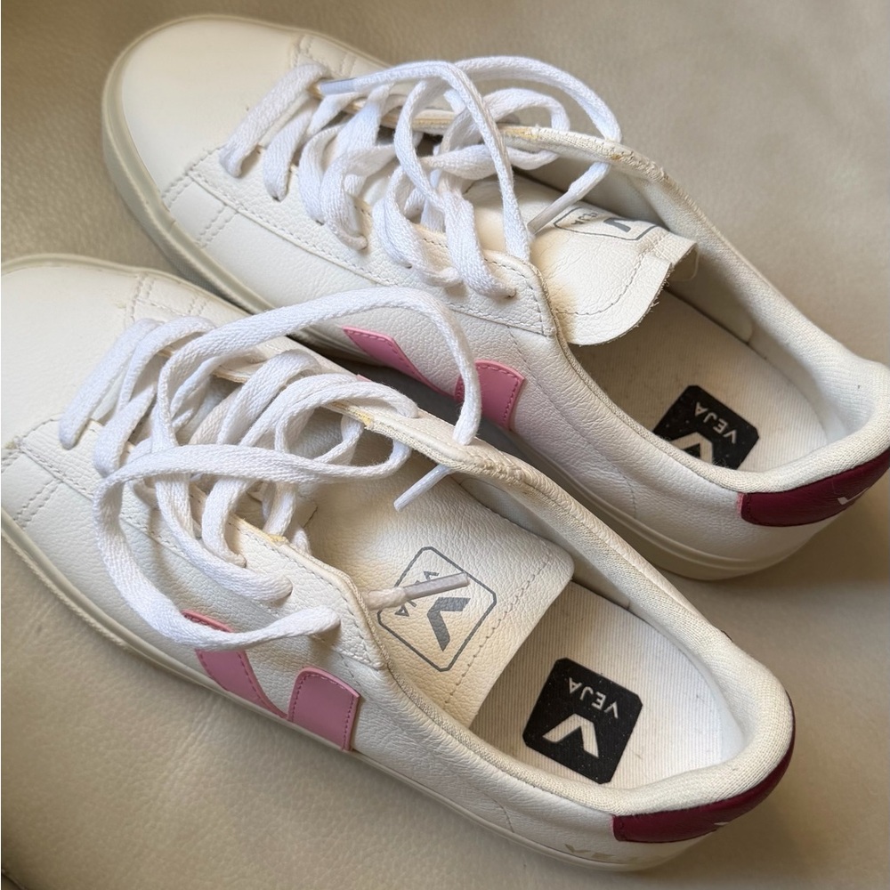 Veja Women's white and Pink Sneakers size 39 / 8 US